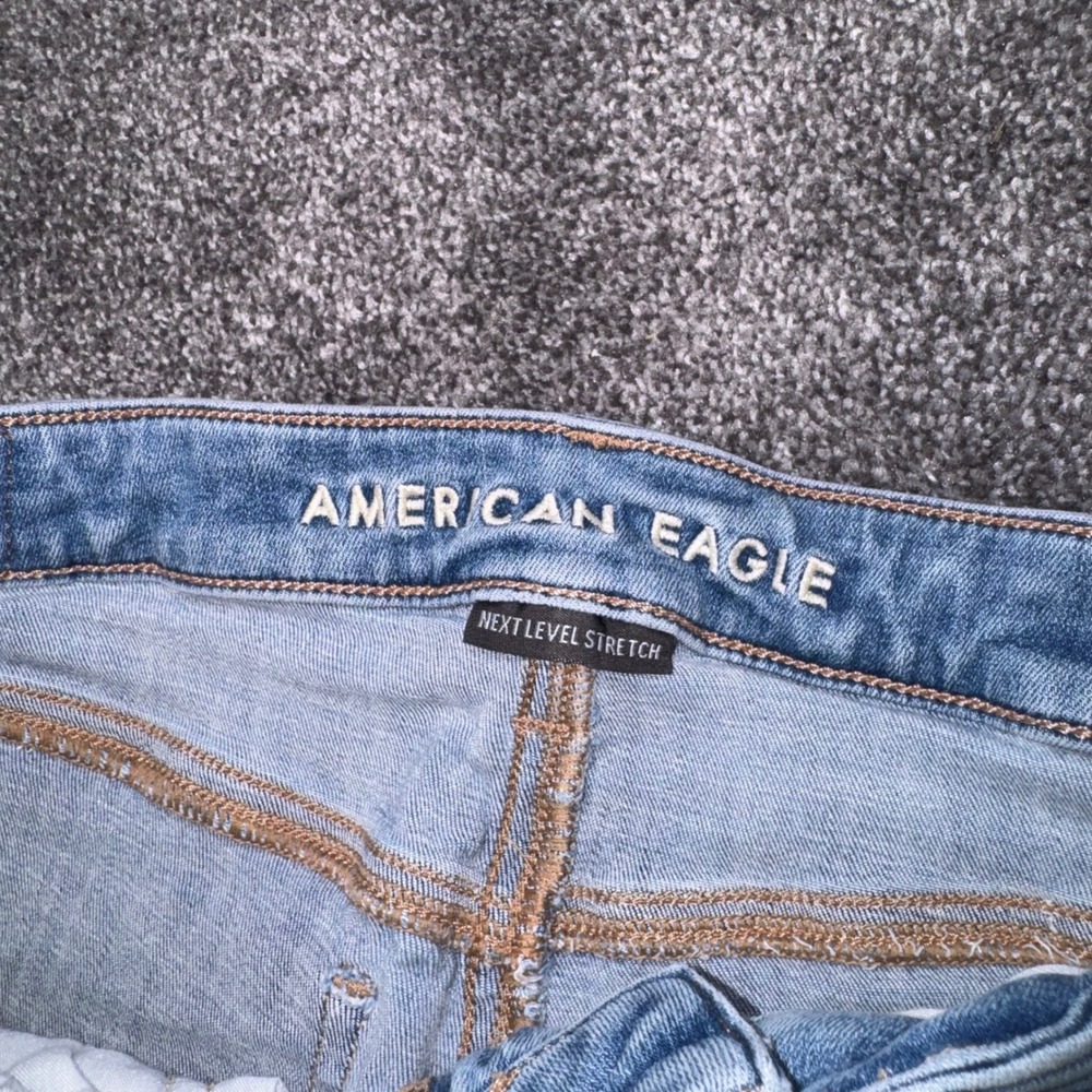 American Eagle Womens Next Level Stretch High-Rise Flare Light Wash Denim Jeans - Picture 2 of 12